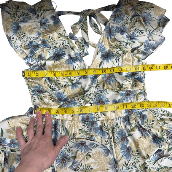 En Saison Dahlia Floral Puff Sleeve Mini Dress NWT Cottagecore Romantic Dress M - Picture 14 of 16